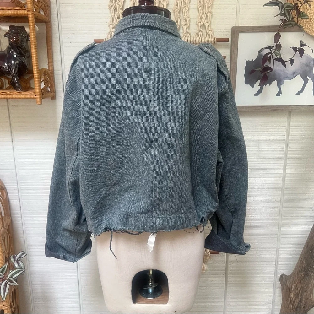 Up cycled selvedge denim cropped jacket - Picture 9 of 15
